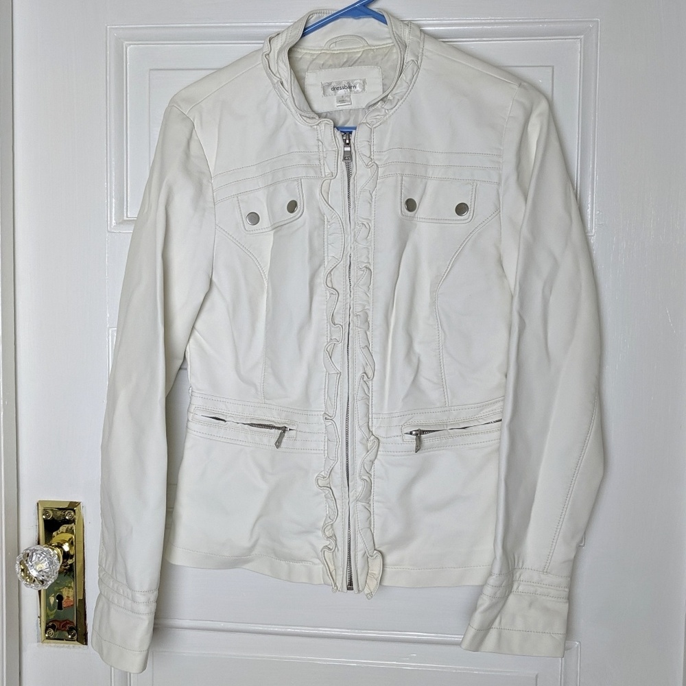 Dress Barn White Faux Leather Jacket